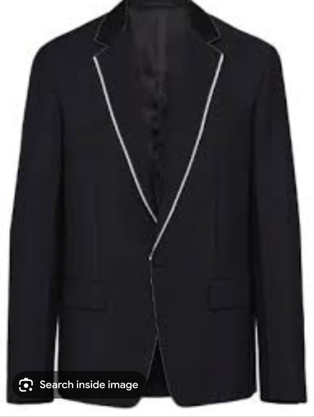 Prada Black Jacket with White Piping Trim 48R